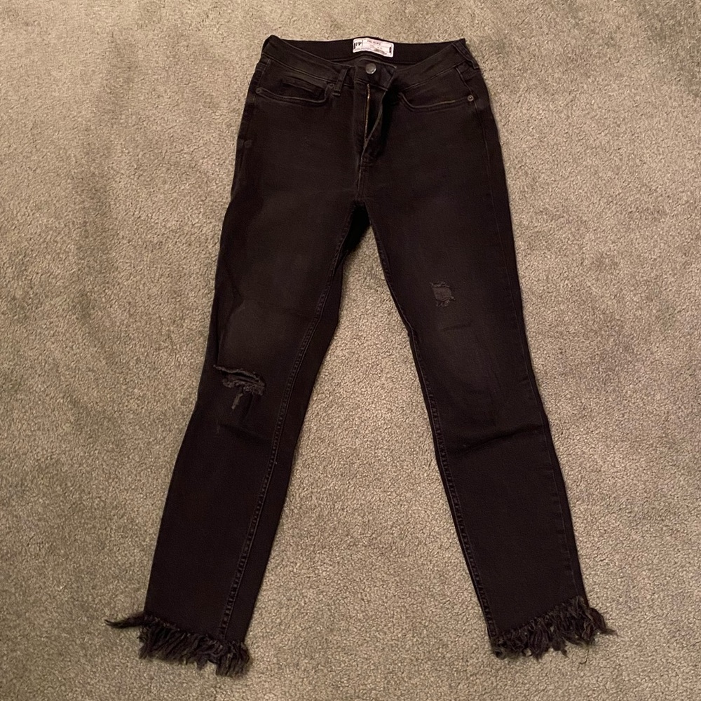 Free People Great Heights Frayed Skinny Jeans